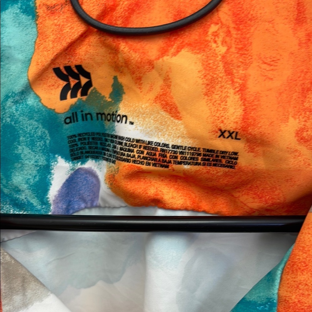 All in Motion Orange and Blue Casual Button Down Shirt - Picture 2 of 6